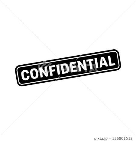 Confidential Stamp, Confidential Square Sign 136801512