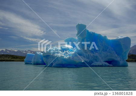 light blue iceberg detail near while cruising to spegazzini glacier los glaciares park argentina light blue iceberg detail near while cruising to spegazzini glacier los glaciares park argentina 136801828