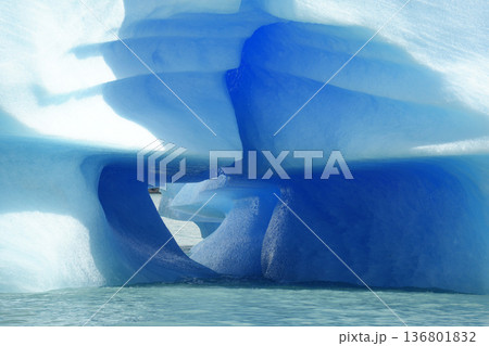 light blue iceberg detail near while cruising to spegazzini glacier los glaciares park argentina light blue iceberg detail near while cruising to spegazzini glacier los glaciares park argentina 136801832