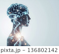 AIと脳科学の未来イメージ｜DNAと神経ネットワークを融合したテクノロジービジュアル 136802142