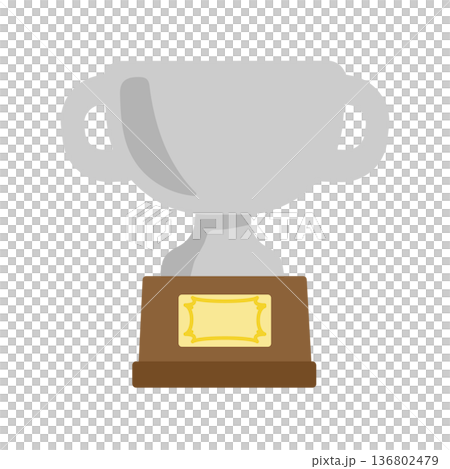 Silver championship cup trophy illustration 136802479