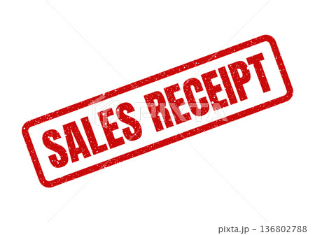Distressed rectangular rubber stamp showing the phrase SALES RECEIPT in bold uppercase letters, creating a grunge effect Distressed rectangular rubber stamp showing the phrase SALES RECEIPT in bold uppercase letters, creating a grunge effect 136802788