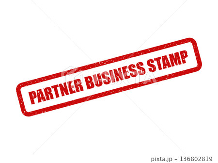 Distressed rectangular rubber stamp with PARTNER BUSINESS STAMP for official approval and corporate documents Distressed rectangular rubber stamp with PARTNER BUSINESS STAMP for official approval and corporate documents 136802819