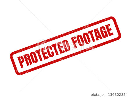 Distressed rectangular rubber stamp with Protected Footage text for secure media content identification Distressed rectangular rubber stamp with Protected Footage text for secure media content identification 136802824