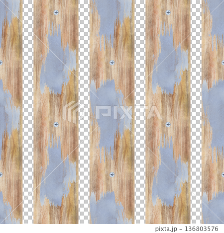 Seamless vertical pattern with wooden boards and strokes of gray paint on them. Watercolor illustration with the tools of the master on an isolated background. Realistic background with elements of Seamless vertical pattern with wooden boards and strokes of gray paint on them. Watercolor illustration with the tools of the master on an isolated background. Realistic background with elements of 136803576
