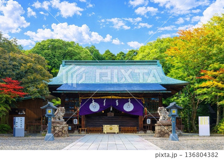 二荒山神社と青空 136804382