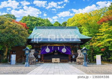 二荒山神社と青空 136804386