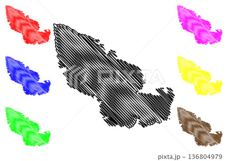 Luonnonmaa island (Republic of Finland) map vector illustration, scribble sketch Luonnonmaa map 136804979