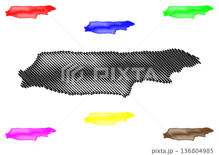 Madura island (Republic of Indonesia, South East Asia, Greater Sunda Islands) map vector illustration, scribble sketch Madhura map Madura island (Republic of Indonesia, South East Asia, Greater Sunda Islands) map vector illustration, scribble sketch Madhura map 136804985