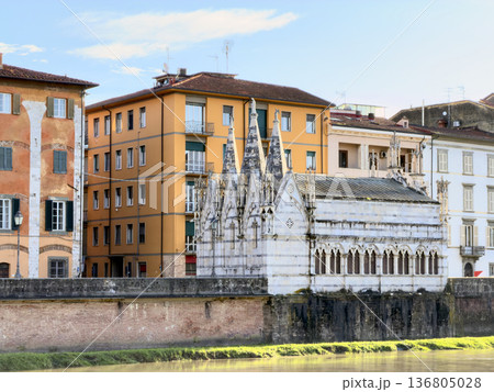 Peaceful City Scene With Colorful Buildings And Tranquil Water Peaceful City Scene With Colorful Buildings And Tranquil Water 136805028