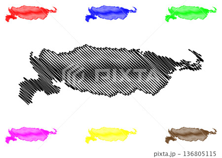 Manus island (Papua New Guinea, Admiralty Islands Archipelago) map vector illustration, scribble sketch Manus map 136805115