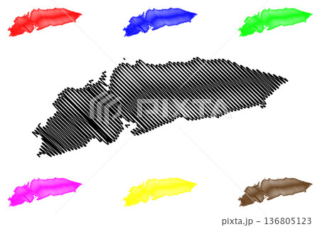 Meloya island (Kingdom of Norway) map vector illustration, scribble sketch Meloya or Meloy map 136805123