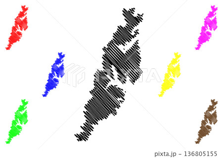 Moskenesoya island (Kingdom of Norway, Lofoten Archipelago) map vector illustration, scribble sketch Moskenesoya map Moskenesoya island (Kingdom of Norway, Lofoten Archipelago) map vector illustration, scribble sketch Moskenesoya map 136805155