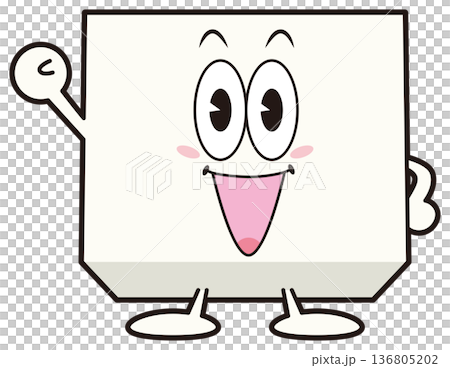 豆腐角色舉起拳頭 136805202