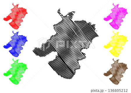 Nelson island (United States of America, North America, Alaska, US, USA) map vector illustration, scribble sketch Qaluyaaq map 136805212