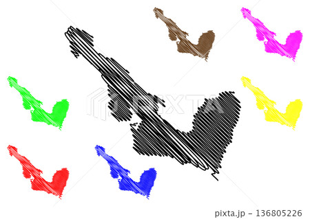 Normanby island (Papua New Guinea, D'Entrecasteaux Islands Archipelago) map vector illustration, scribble sketch Normanby map Normanby island (Papua New Guinea, D'Entrecasteaux Islands Archipelago) map vector illustration, scribble sketch Normanby map 136805226