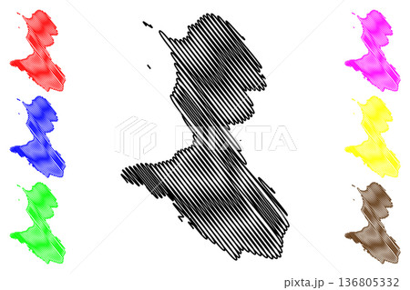 Olib island (Republic of Croatia, Adriatic Sea) map vector illustration, scribble sketch Olib map Olib island (Republic of Croatia, Adriatic Sea) map vector illustration, scribble sketch Olib map 136805332