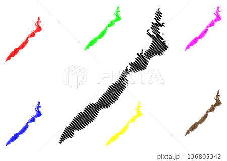 Palawan island (Southeast Asia, Republic of the Philippines, Philippine islands or archipelago) map vector illustration, scribble sketch Palawan map Palawan island (Southeast Asia, Republic of the Philippines, Philippine islands or archipelago) map vector illustration, scribble sketch Palawan map 136805342