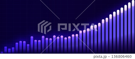 Finance Growth Analytics Data Chart Revenue Profit Investment Market Stock Uptrend KPI Dashboard Metrics Forecast Strategy Business Fintech. Vector Illustration 136806460