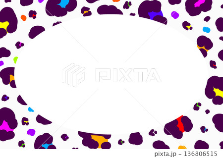 カラフルなヒョウ柄のフレーム 136806515