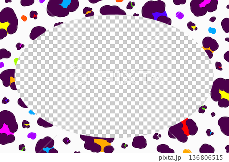 カラフルなヒョウ柄のフレーム 136806515