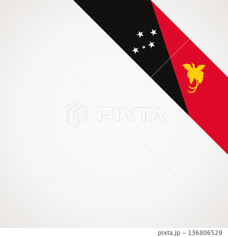 Corner ribbon flag of Papua New Guinea 136806529