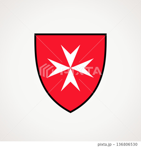Shield - flag of Maltese cross 136806530