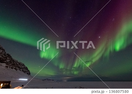 Aurora Borealis over Island Aurora Borealis over Island 136807580