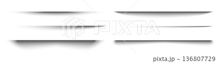 Shadow vector divider paper overlay effect. Shadow effect realistic box rectangle transparent flyer 136807729