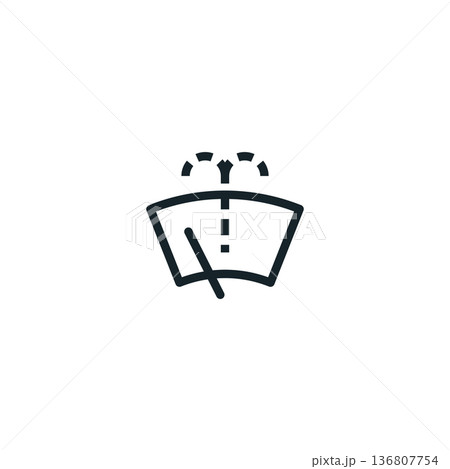 Visibility windshield washer dashboard indicator symbol vehicle glass cleaning system, maintenance Visibility windshield washer dashboard indicator symbol vehicle glass cleaning system, maintenance 136807754