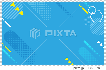 夏の丸模様背景 水色と黄色背景イラスト 136807899