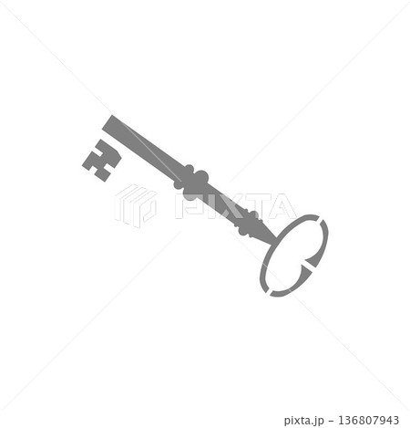 Old key vector icon template design Old key vector icon template design 136807943