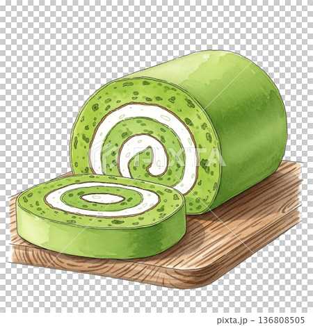 美麗的漩渦抹茶甜點 136808505