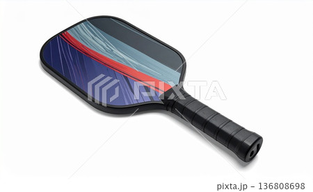 ピックルボールのラケット。現代的なスポーツギア、アクティブライフ、レクリエーション、3Dレンダリング ピックルボールのラケット。現代的なスポーツギア、アクティブライフ、レクリエーション、3Dレンダリング 136808698