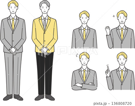 制服を着たビジネスパーソンイラストセット 制服を着たビジネスパーソンイラストセット 136808720