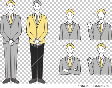 制服を着たビジネスパーソンイラストセット 制服を着たビジネスパーソンイラストセット 136808720