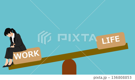 ワークライフバランスのイラスト 136808853