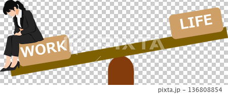 ワークライフバランスのイラスト 136808854