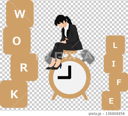 ワークライフバランスのイラスト ワークライフバランスのイラスト 136808856
