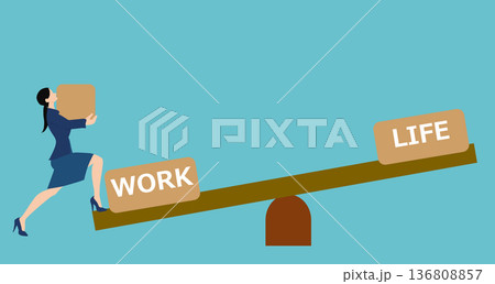 ワークライフバランスのイラスト 136808857