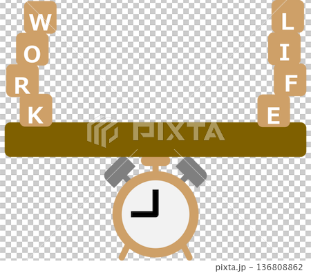 ワークライフバランスのイラスト 136808862