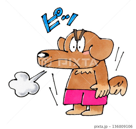 気をつけする犬のキャラクター 気をつけする犬のキャラクター 136809106