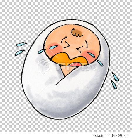 裹在襁褓裡的嬰兒在哭 136809109