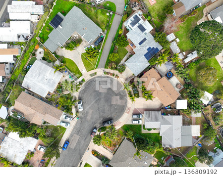 Aerial view of houses in Oceanside town in San Diego, California. USA Aerial view of houses in Oceanside town in San Diego, California. USA 136809192
