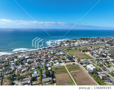 Aerial drone photo of Cardiff, West Coast of California, Encinitas, United States of America 136809193