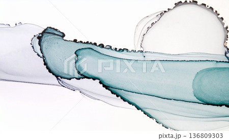 抽象的な液体インクの重なり。知性と静寂をイメージした流体アート、美しく幻想的なグラフィック背景素材 抽象的な液体インクの重なり。知性と静寂をイメージした流体アート、美しく幻想的なグラフィック背景素材 136809303