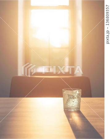 熱中症対策をイメージした縦型オフィス背景素材（スマホ・Web向け） 136809357