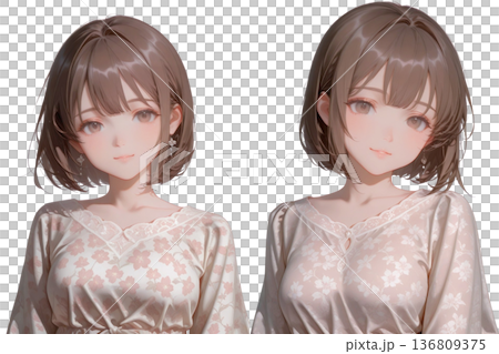 かわいい女性 136809375