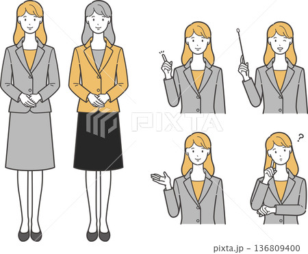 スーツを着た女性のイラストセット 136809400
