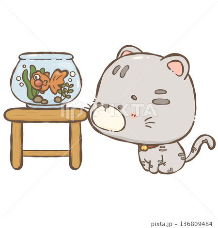 Little gray cat 136809484